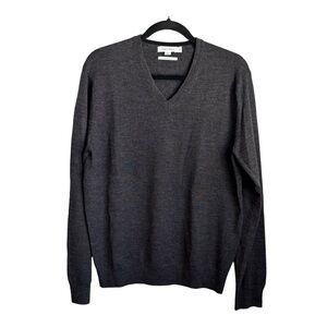Calvin Klein V-Neck Extra Fine Merino Wool Charcoal Men’s Sweater Size Medium